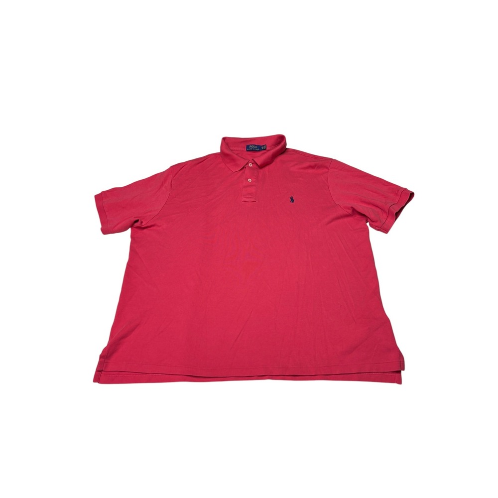 Polo Ralph Lauren Mens 2XB Pink Short Sleeve Cotton Mesh Polo Shirt 10994